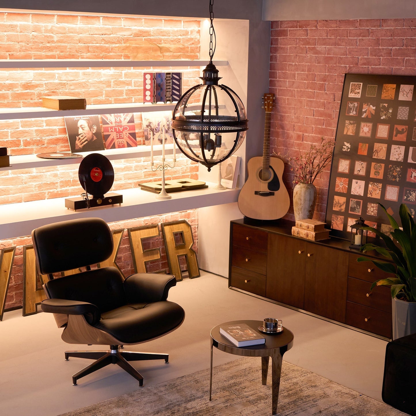 Pendant Light | Glass Globe Cage Design