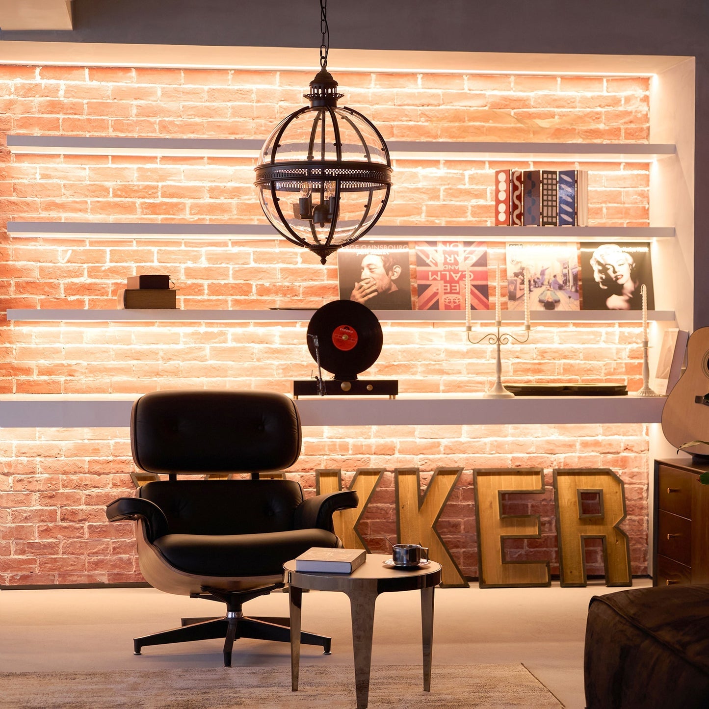 Pendant Light | Glass Globe Cage Design