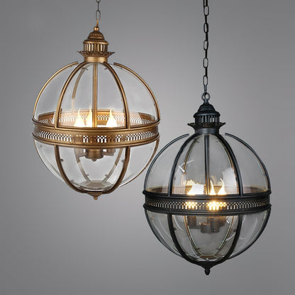 Pendant Light | Glass Globe Cage Design