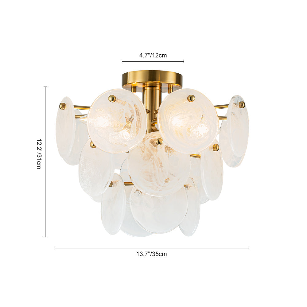 Ceiling Light | Frosted Glass Petal Chandelier