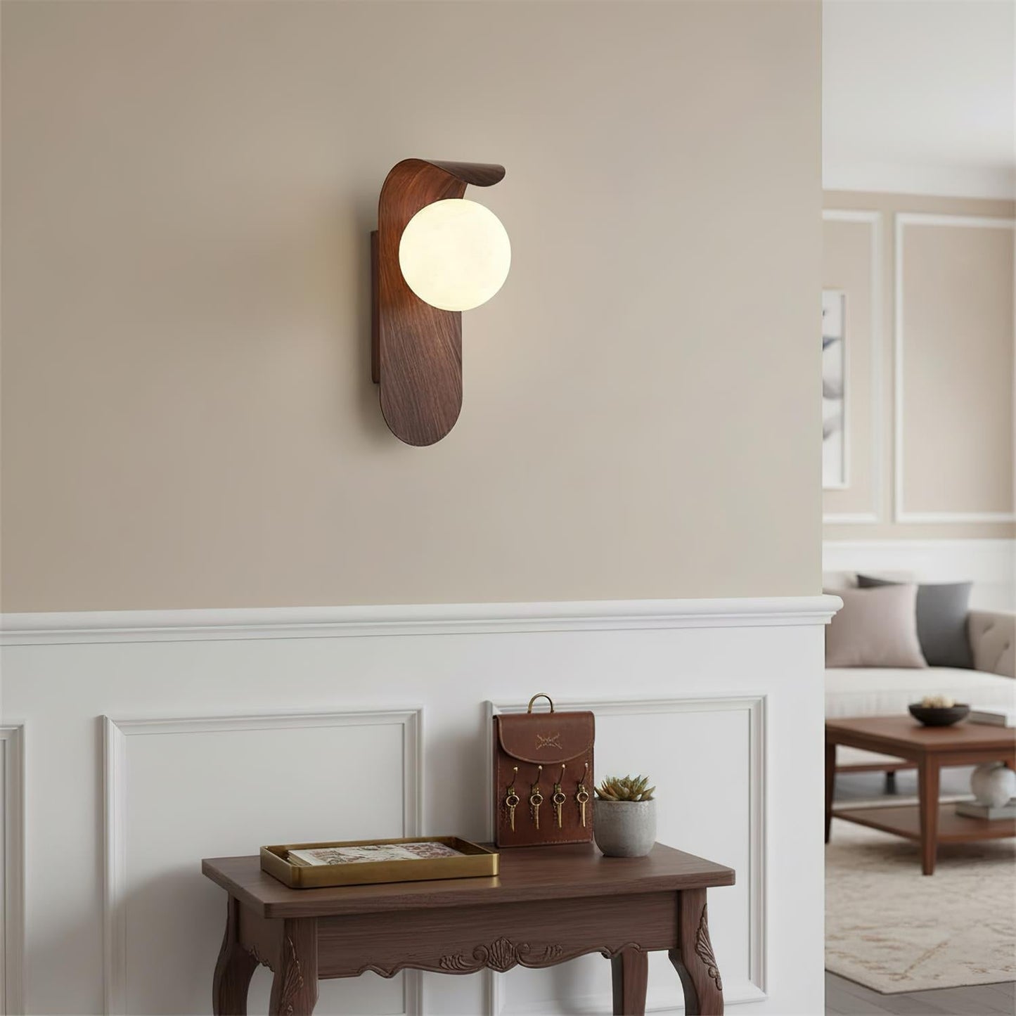 Wall Light | Wooden Globe Sphere Design