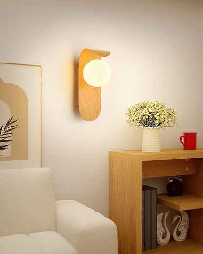 Wall Light | Wooden Globe Sphere Design