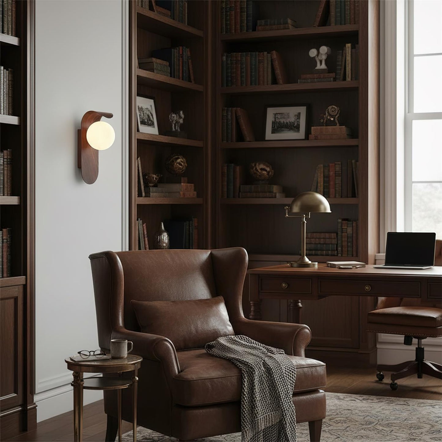 Wall Light | Wooden Globe Sphere Design