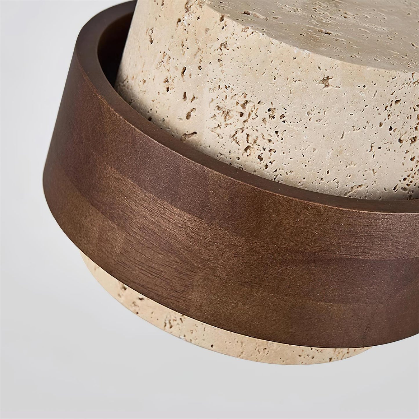 Pendant Light | Travertine Wood Cylinder Design