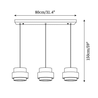 Pendant Light | Travertine Wood Cylinder Design