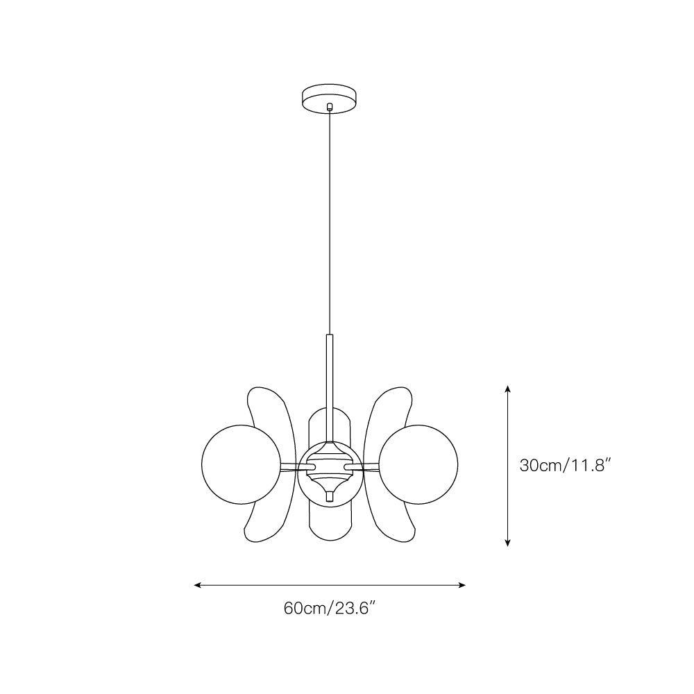 Ceiling Light | Amber Glass Globe Chandelier
