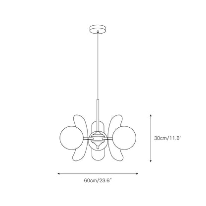 Ceiling Light | Amber Glass Globe Chandelier