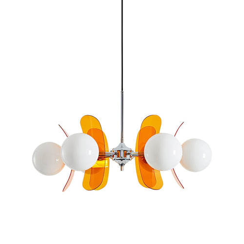 Ceiling Light | Amber Glass Globe Chandelier