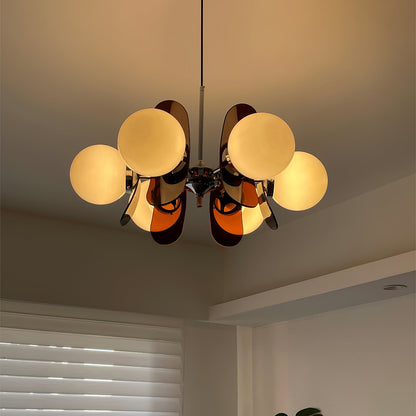 Ceiling Light | Amber Glass Globe Chandelier