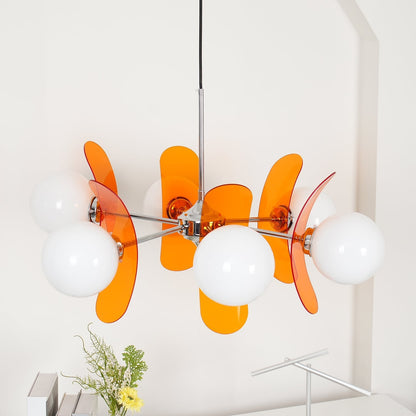 Ceiling Light | Amber Glass Globe Chandelier