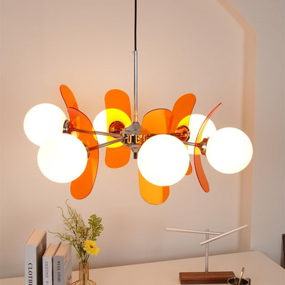 Ceiling Light | Amber Glass Globe Chandelier