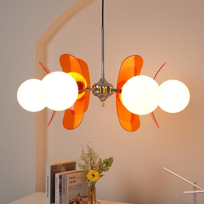 Ceiling Light | Amber Glass Globe Chandelier