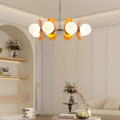 Ceiling Light | Amber Glass Globe Chandelier