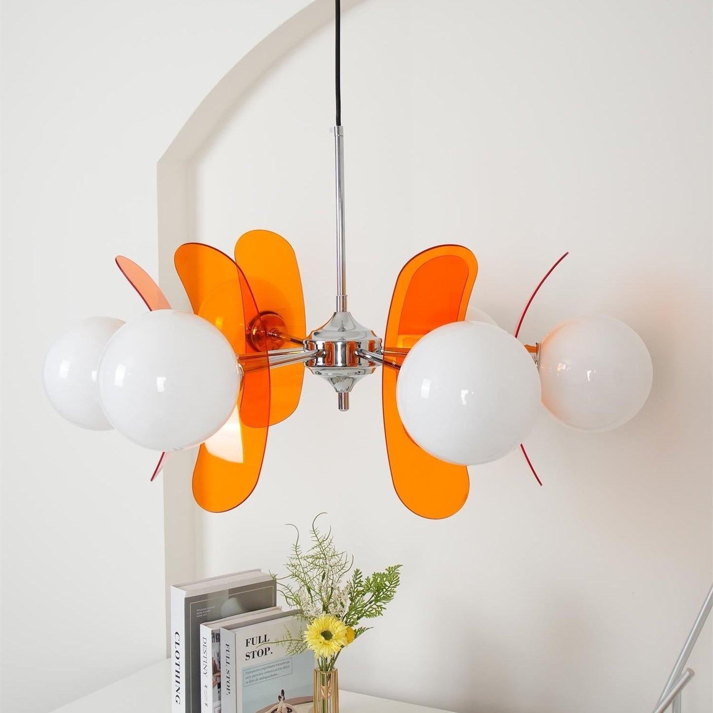 Ceiling Light | Amber Glass Globe Chandelier