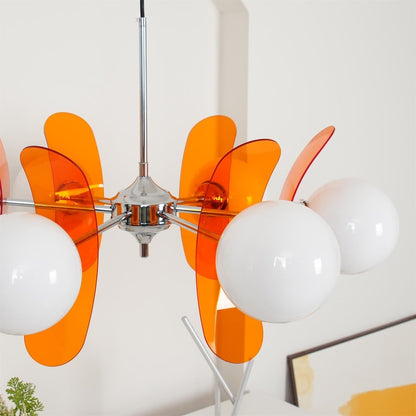 Ceiling Light | Amber Glass Globe Chandelier