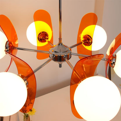 Ceiling Light | Amber Glass Globe Chandelier
