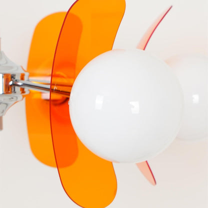 Ceiling Light | Amber Glass Globe Chandelier