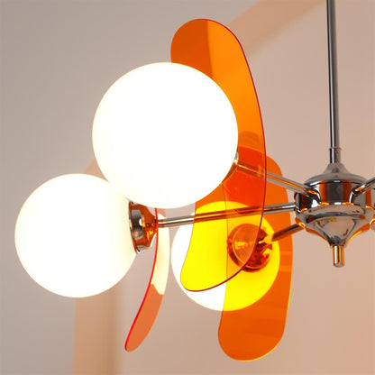 Ceiling Light | Amber Glass Globe Chandelier