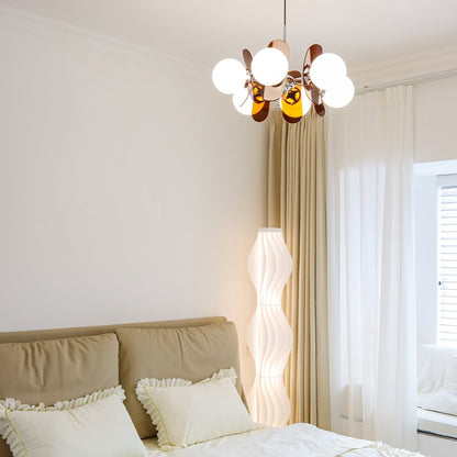 Ceiling Light | Amber Glass Globe Chandelier