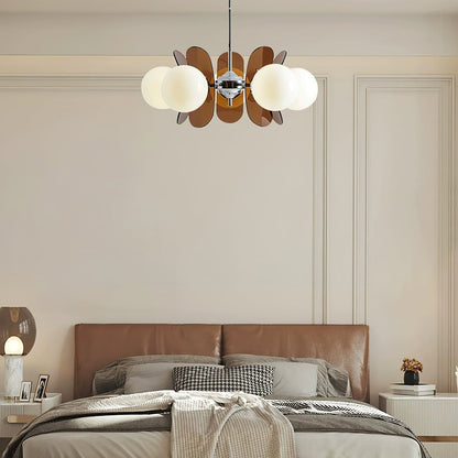 Ceiling Light | Amber Glass Globe Chandelier