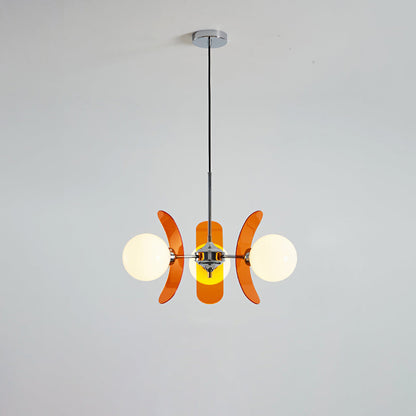 Ceiling Light | Amber Glass Globe Chandelier