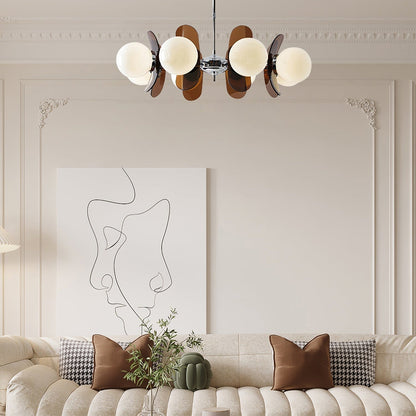 Ceiling Light | Amber Glass Globe Chandelier