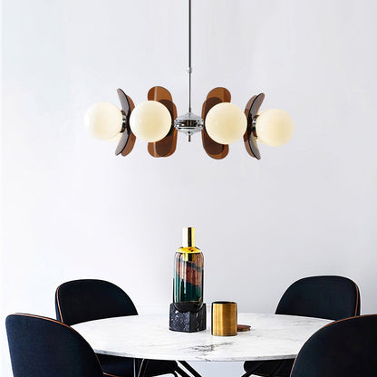 Ceiling Light | Amber Glass Globe Chandelier