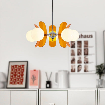 Ceiling Light | Amber Glass Globe Chandelier