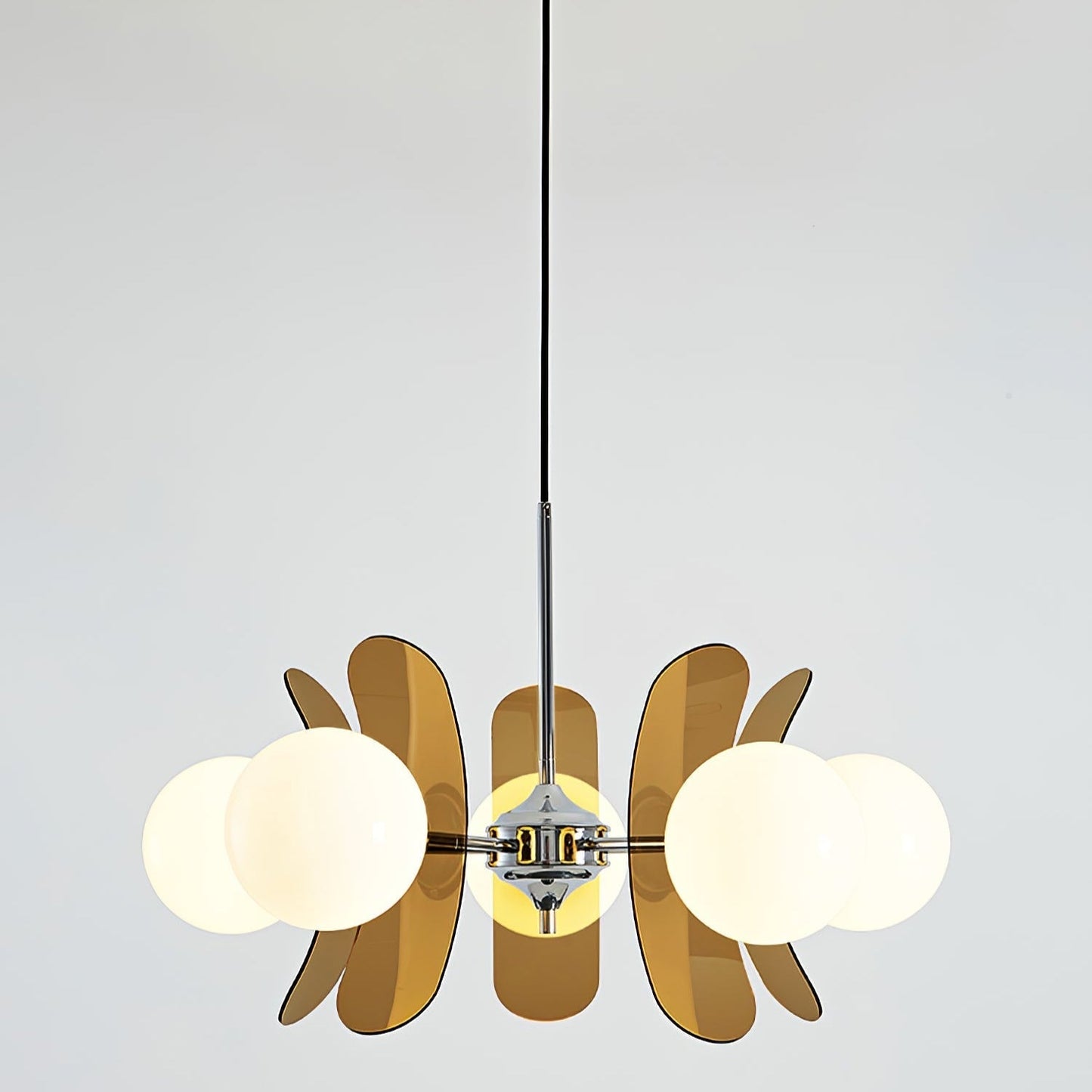 Ceiling Light | Amber Glass Globe Chandelier