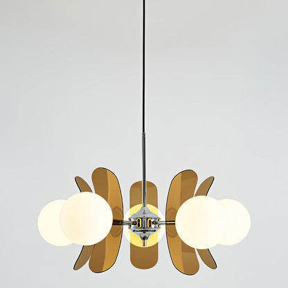 Ceiling Light | Amber Glass Globe Chandelier