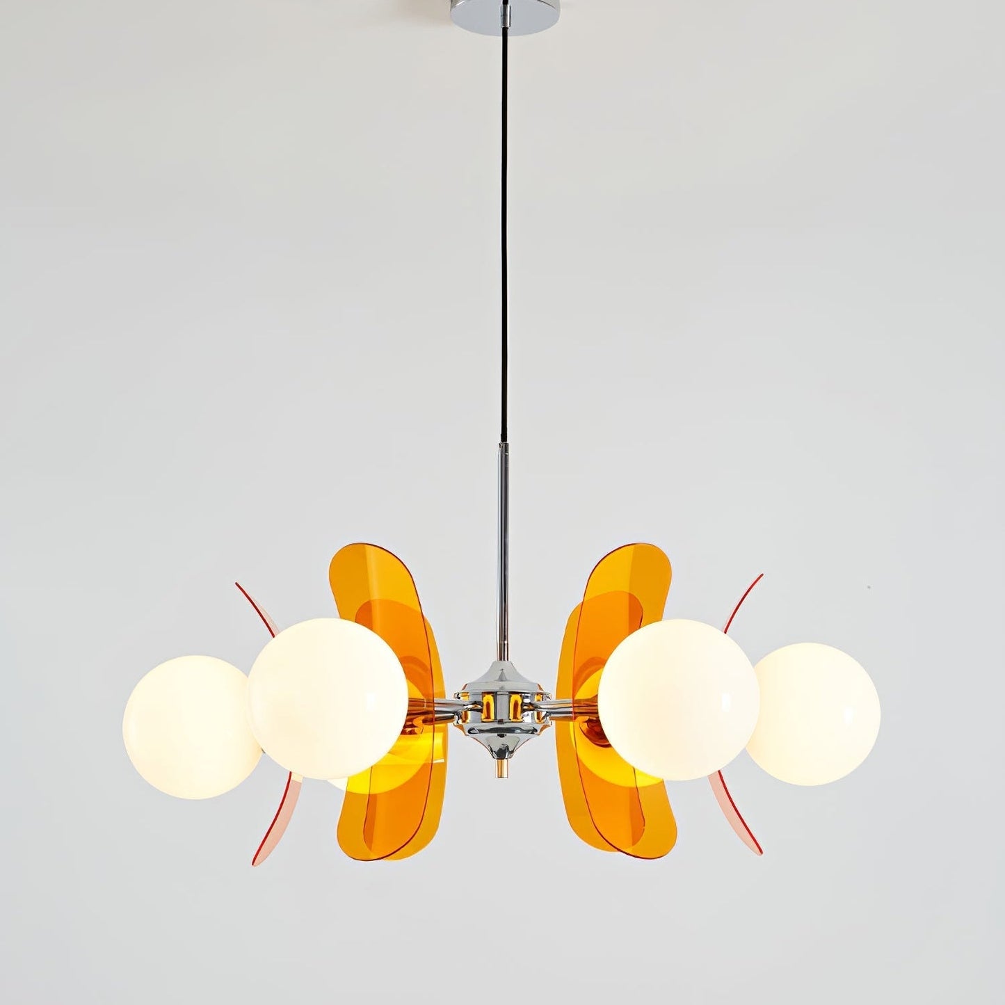 Ceiling Light | Amber Glass Globe Chandelier