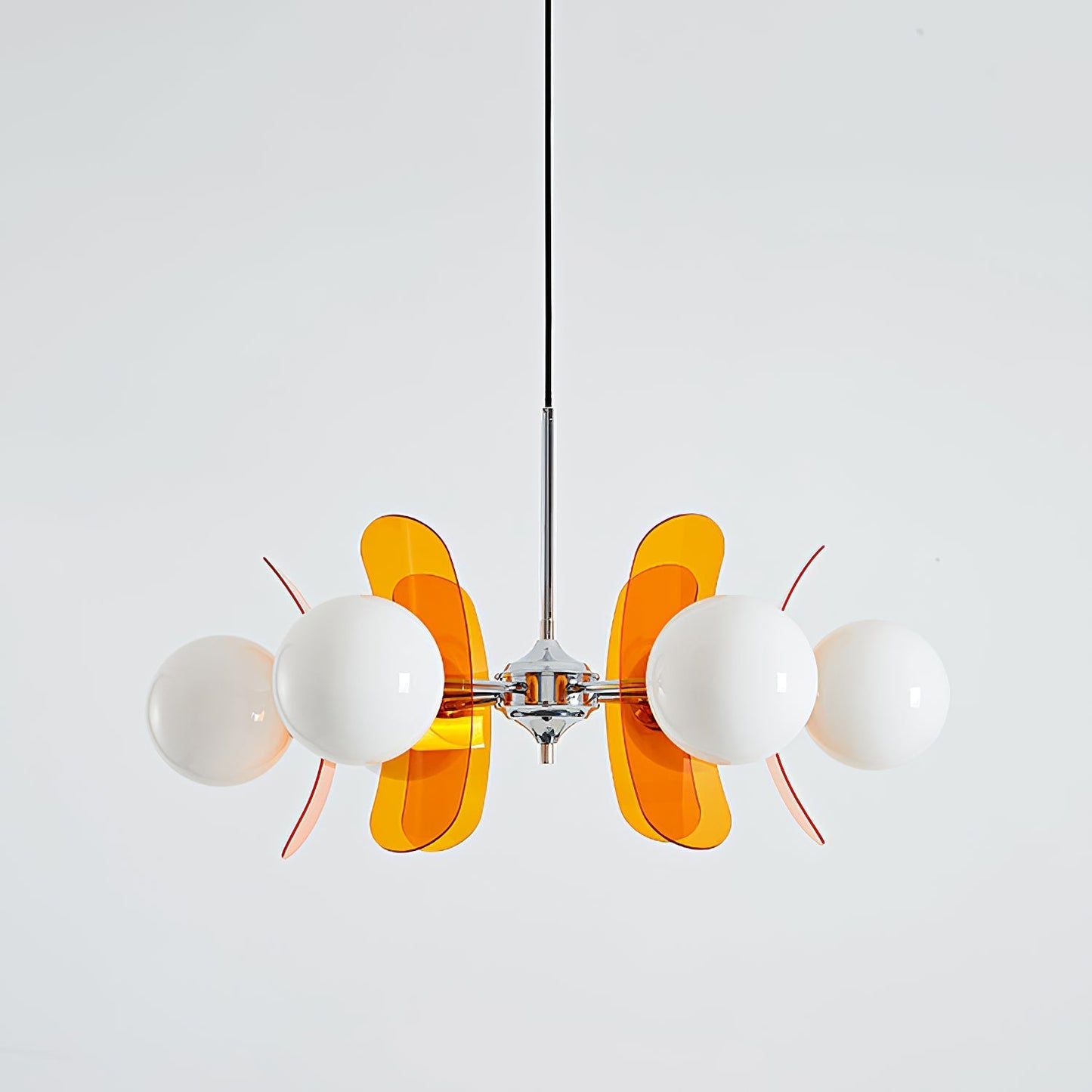 Ceiling Light | Amber Glass Globe Chandelier