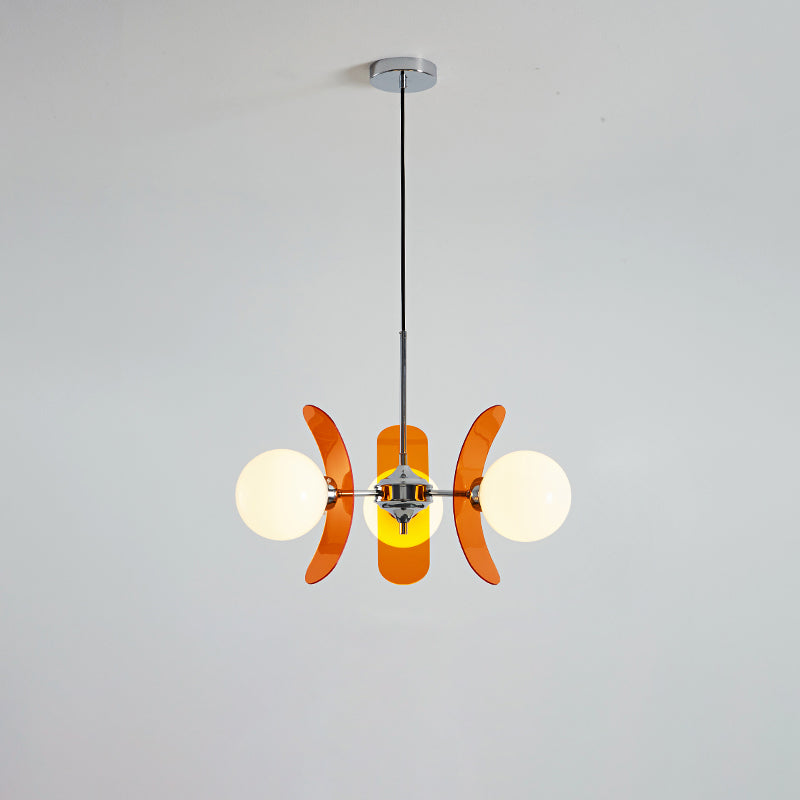 Ceiling Light | Amber Glass Globe Chandelier