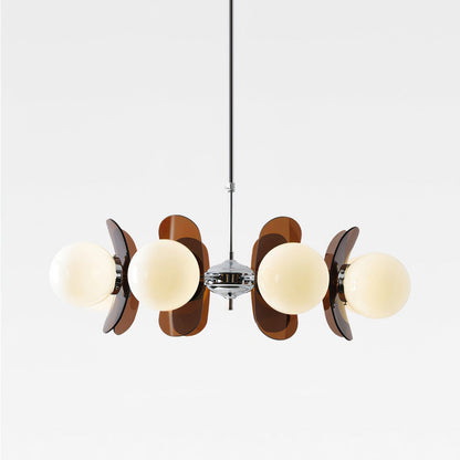 Ceiling Light | Amber Glass Globe Chandelier