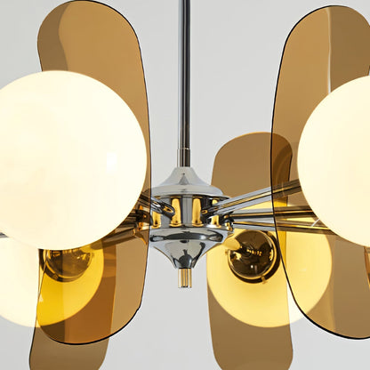 Ceiling Light | Amber Glass Globe Chandelier