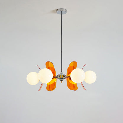 Ceiling Light | Amber Glass Globe Chandelier