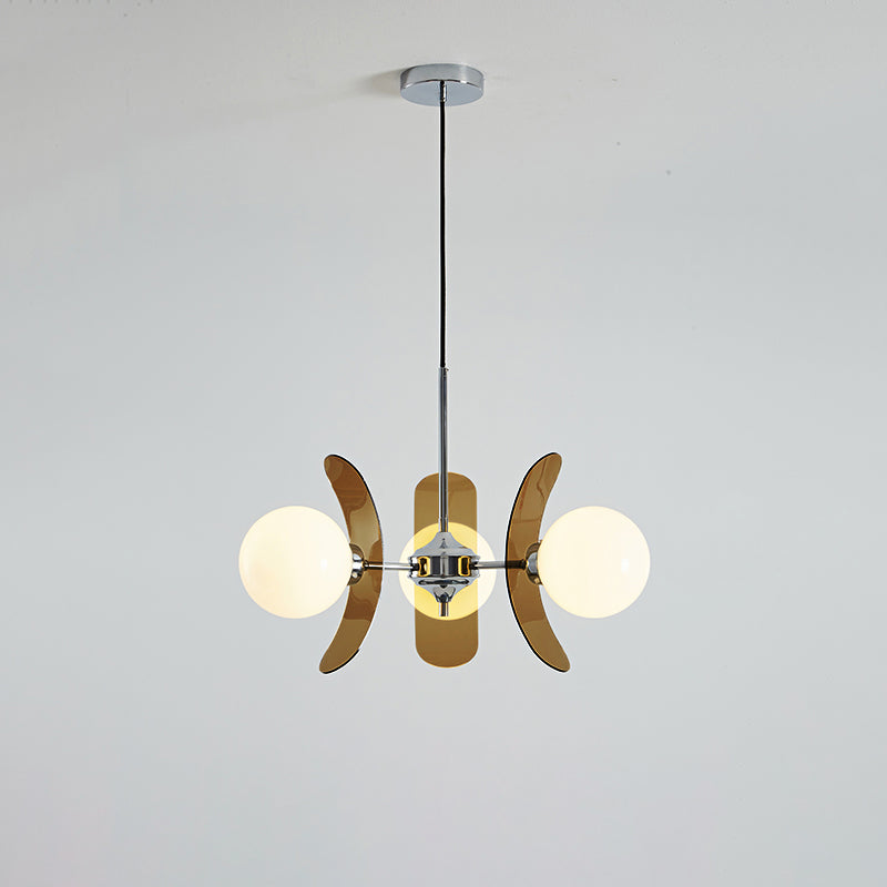 Ceiling Light | Amber Glass Globe Chandelier