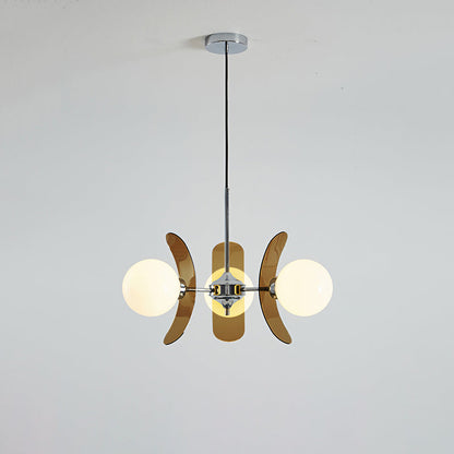 Ceiling Light | Amber Glass Globe Chandelier
