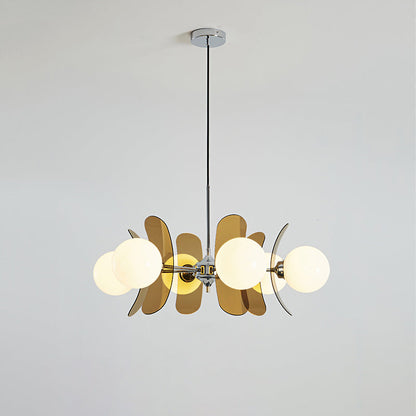 Ceiling Light | Amber Glass Globe Chandelier