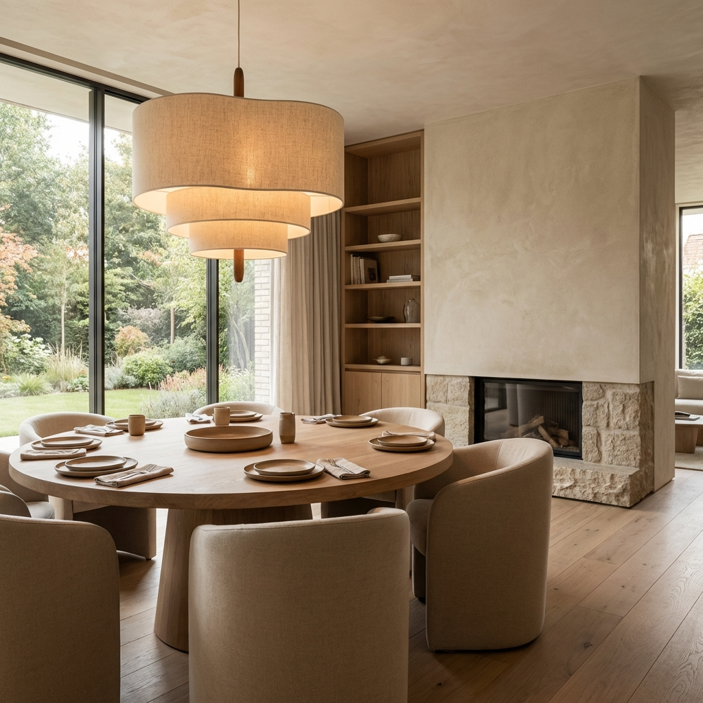 Pendant Light | Layered Linen Shade Chandelier