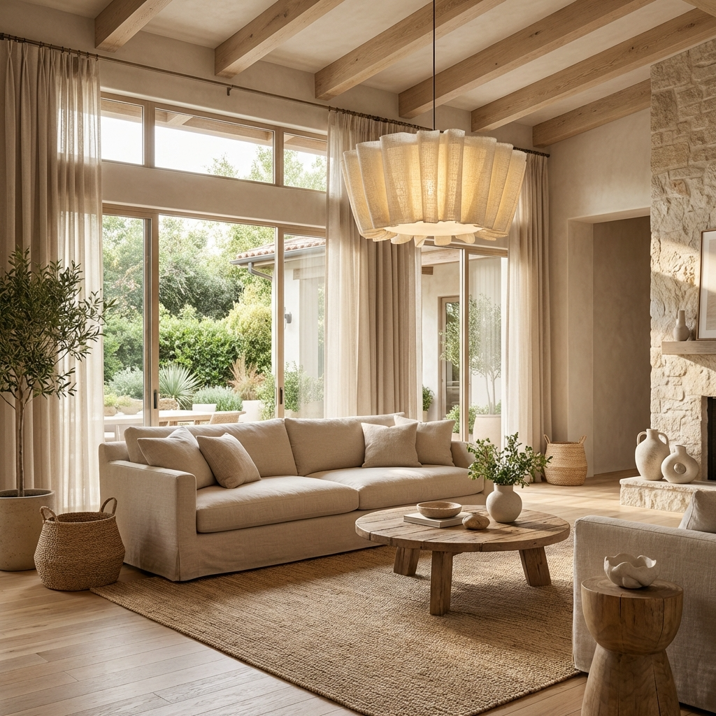 Pendant Light | Woven Fabric Tiered Design
