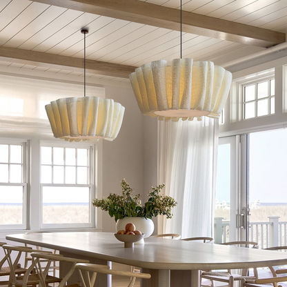 Pendant Light | Woven Fabric Tiered Design