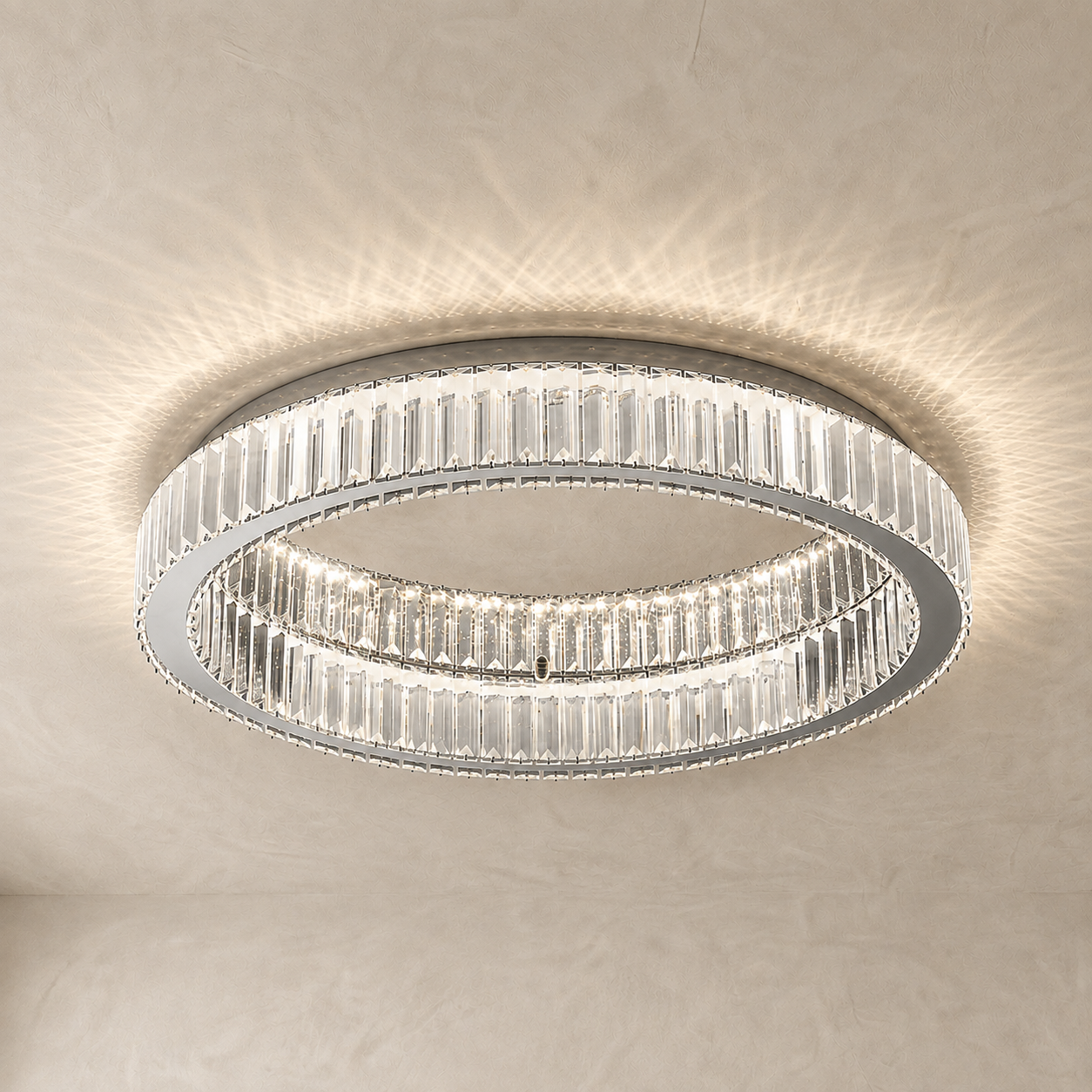 Ceiling Light | Round Crystal Ring Design