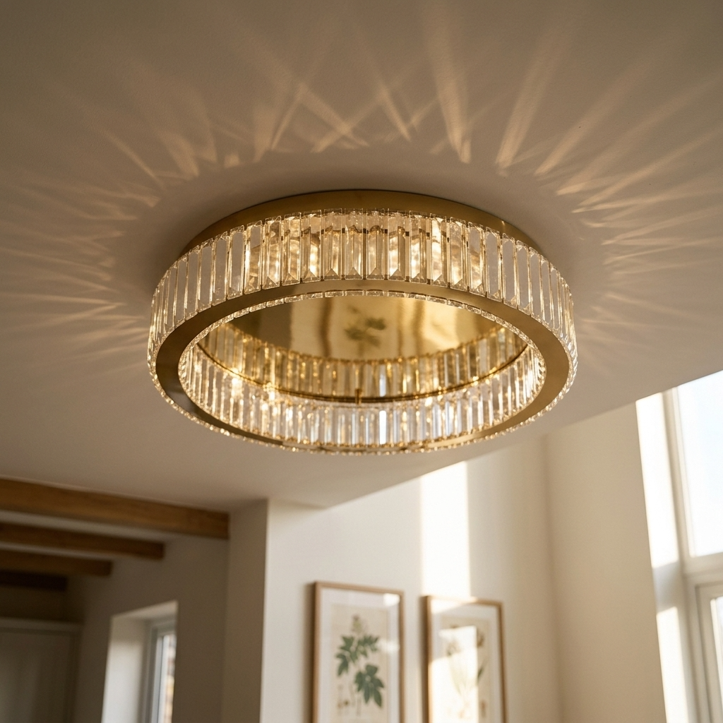 Ceiling Light | Round Crystal Ring Design