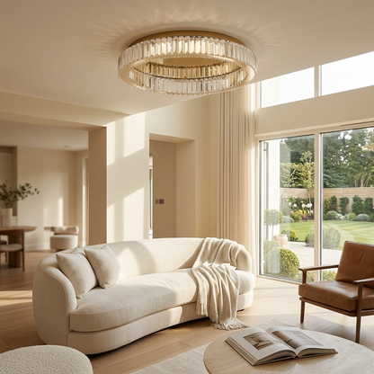 Ceiling Light | Round Crystal Ring Design