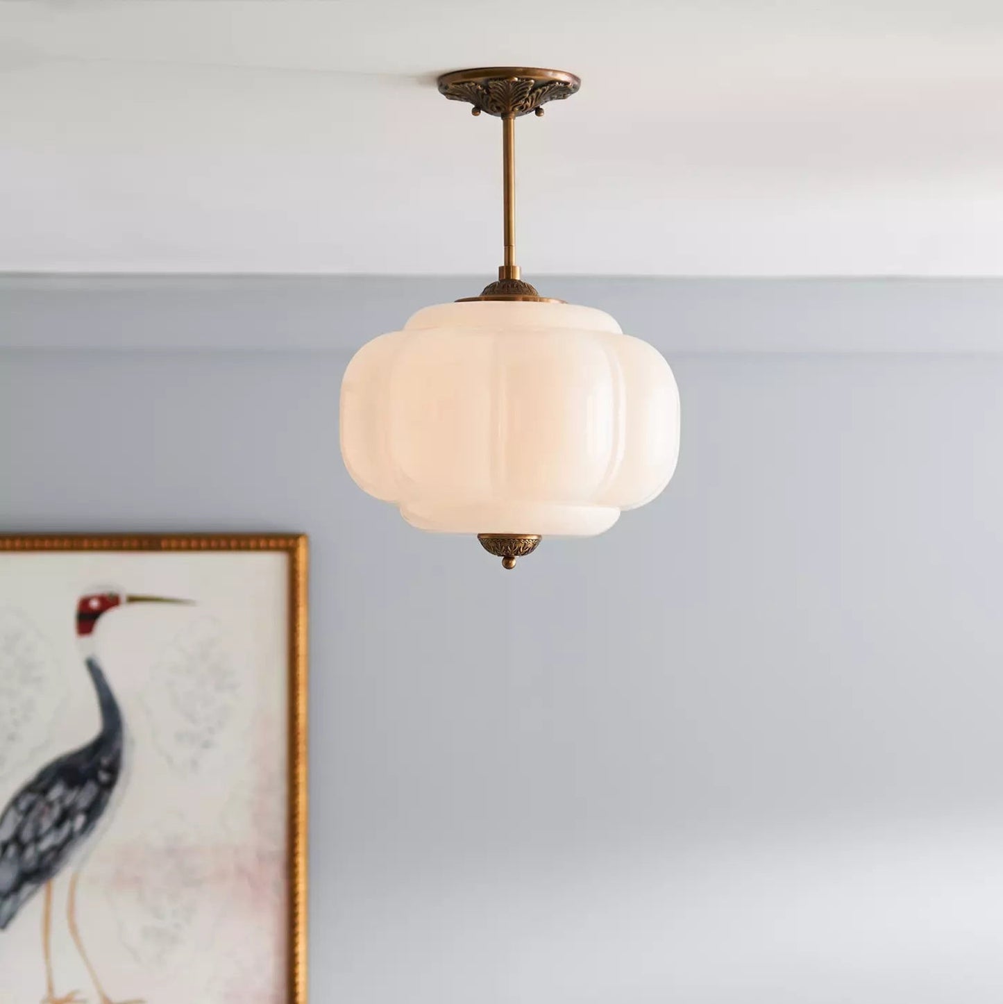 Pendant Light | Fluted Glass Globe Design