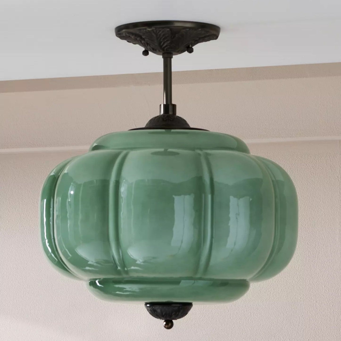 Pendant Light | Fluted Glass Globe Design