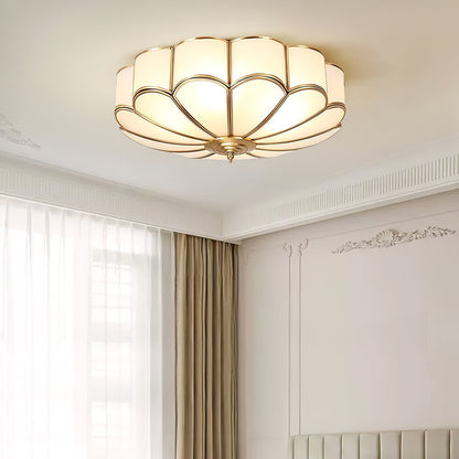 Ceiling Light | Frosted Glass Lotus Fixture