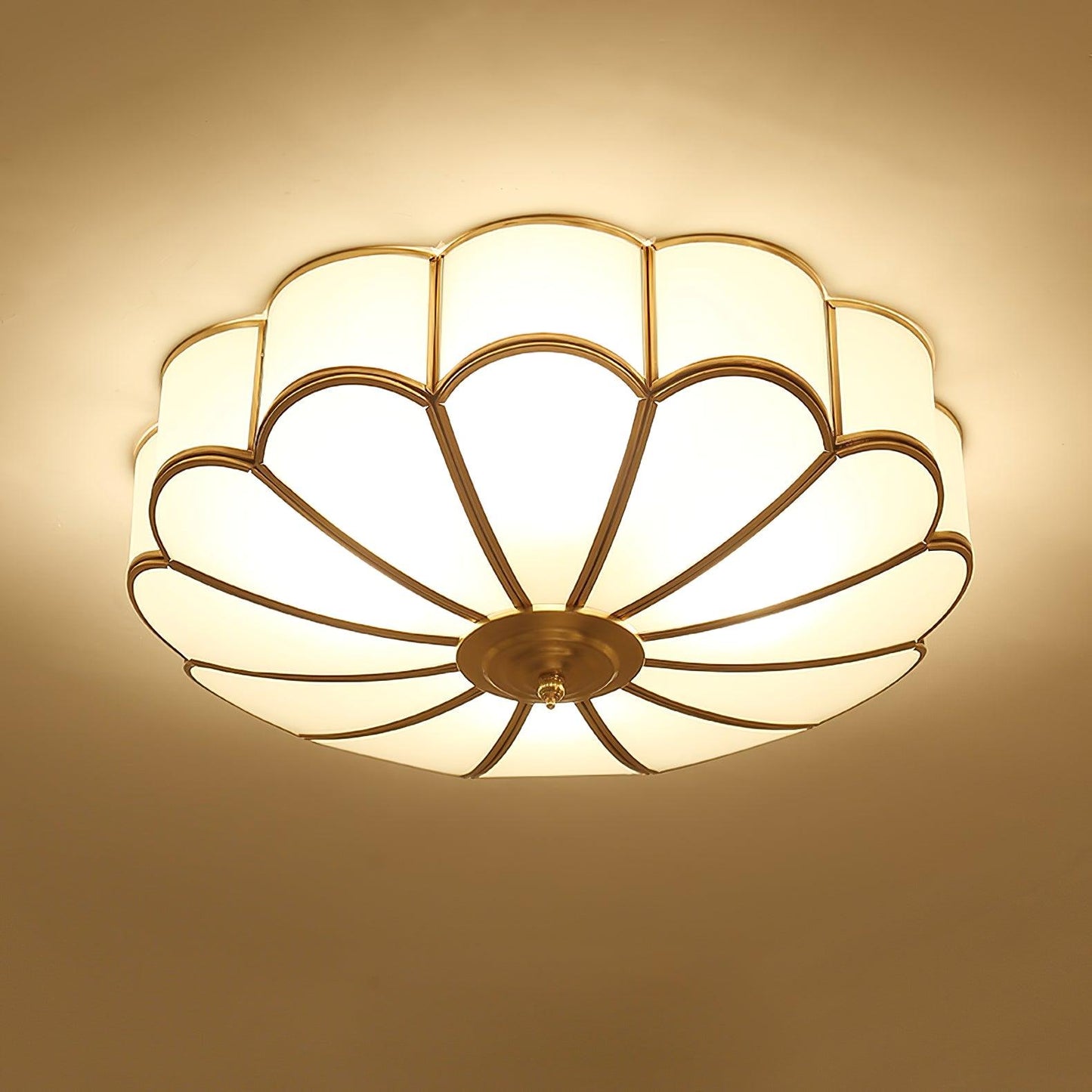 Ceiling Light | Frosted Glass Lotus Fixture