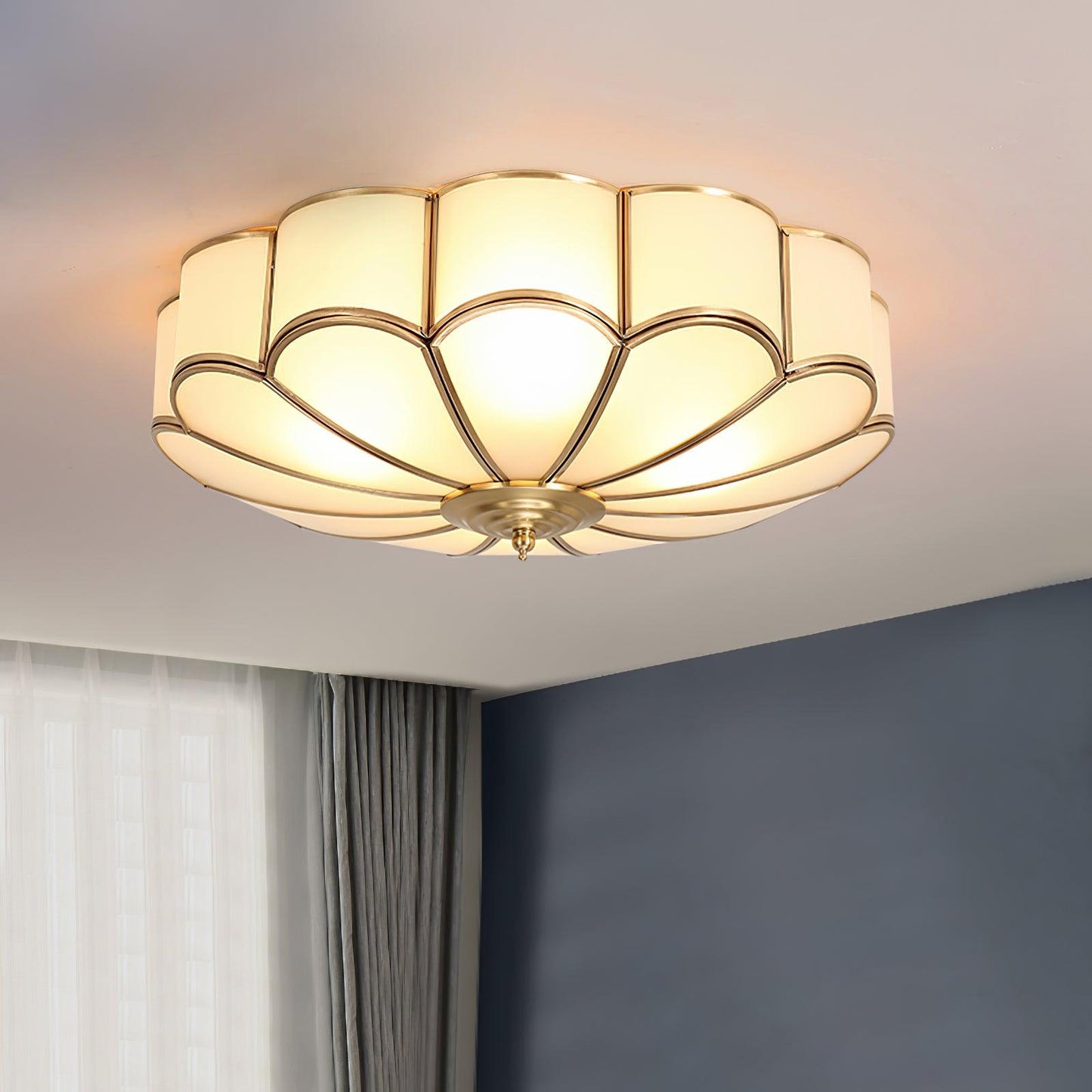 Ceiling Light | Frosted Glass Lotus Fixture